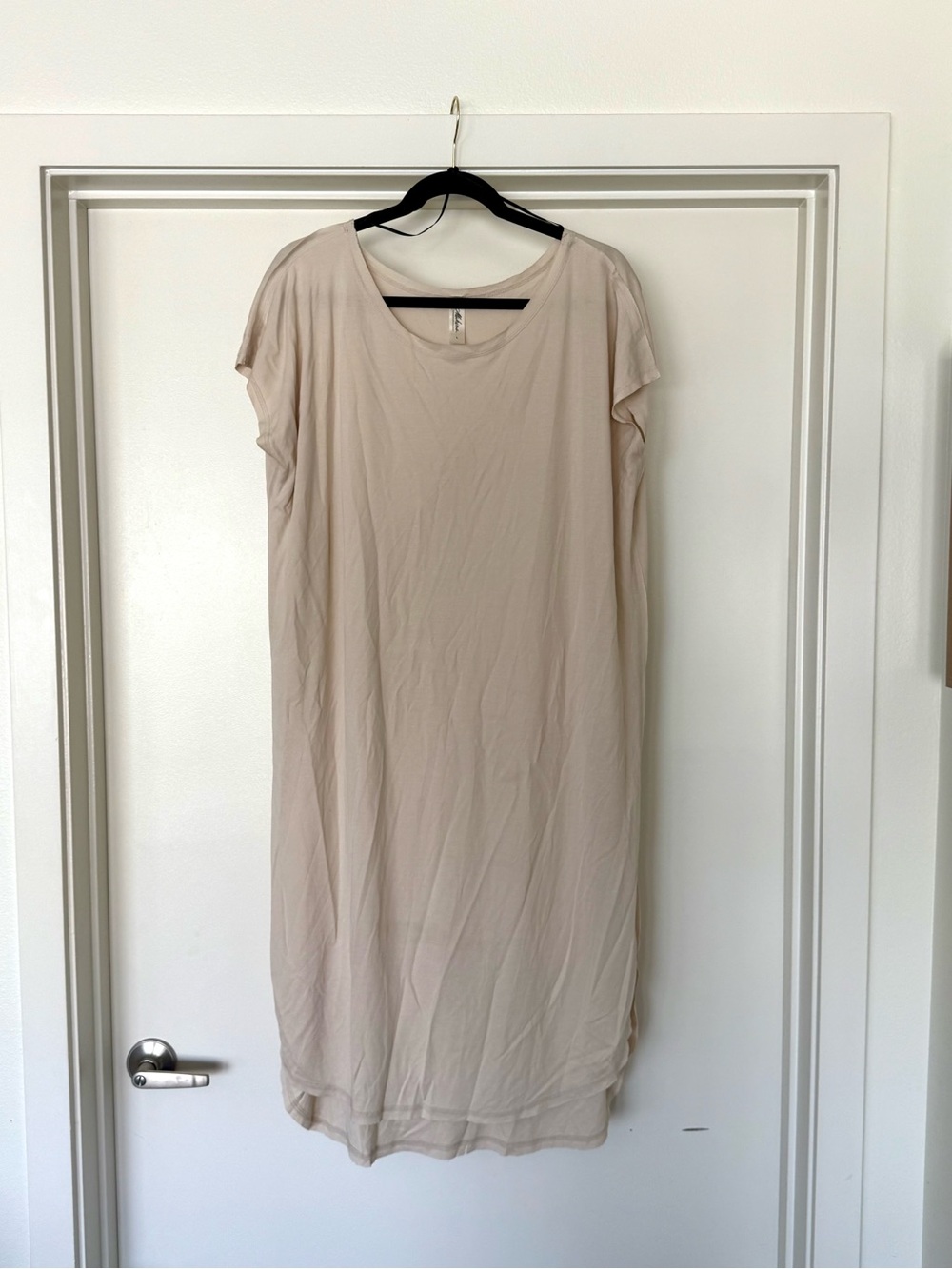 mahina Light Beige Midi Shift Dress